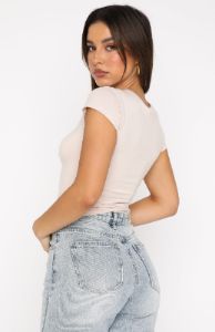 Too Blessed Tee Nude sold by White Fox Boutique