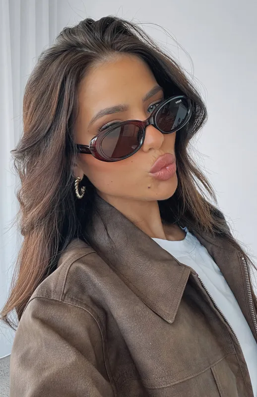 Olivia Sunglasses Brown made by White Fox Boutique