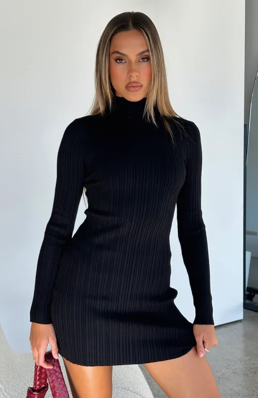 Way Too Easy Long Sleeve Mini Dress Black sold by White Fox Boutique