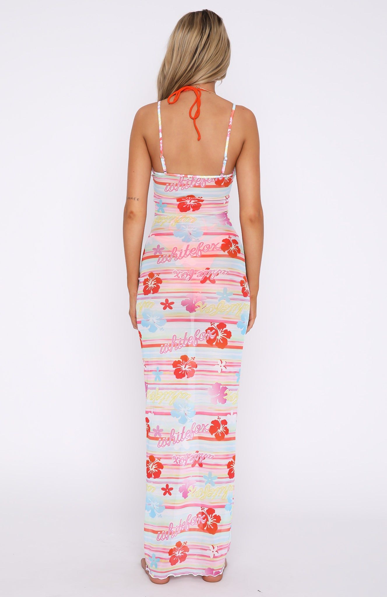 Still Waiting Mesh Maxi Dress Tropical Horizon sold by White Fox Boutique product image thumbnail 4