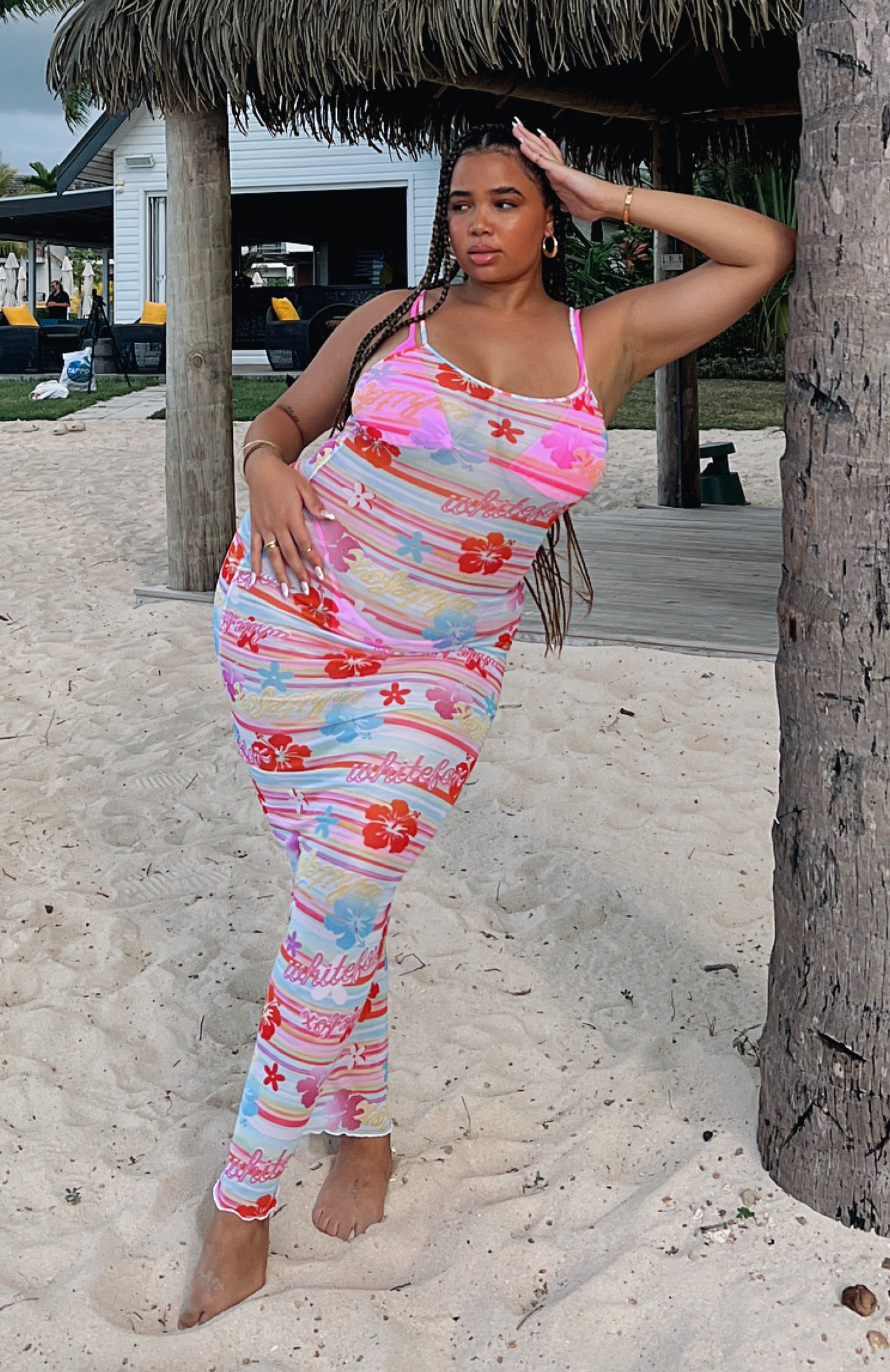 Still Waiting Mesh Maxi Dress Tropical Horizon sold by White Fox Boutique product image thumbnail 5