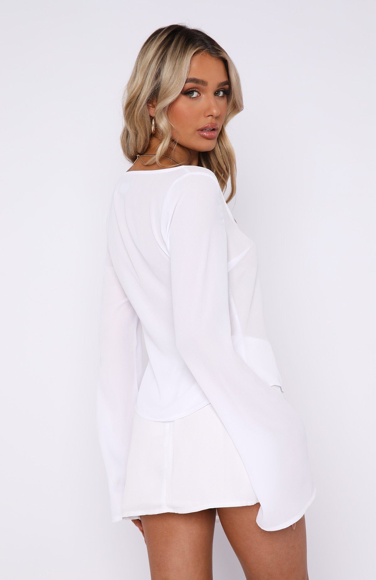 Sweet Secrets Long Sleeve Top White sold by White Fox Boutique product image thumbnail 4