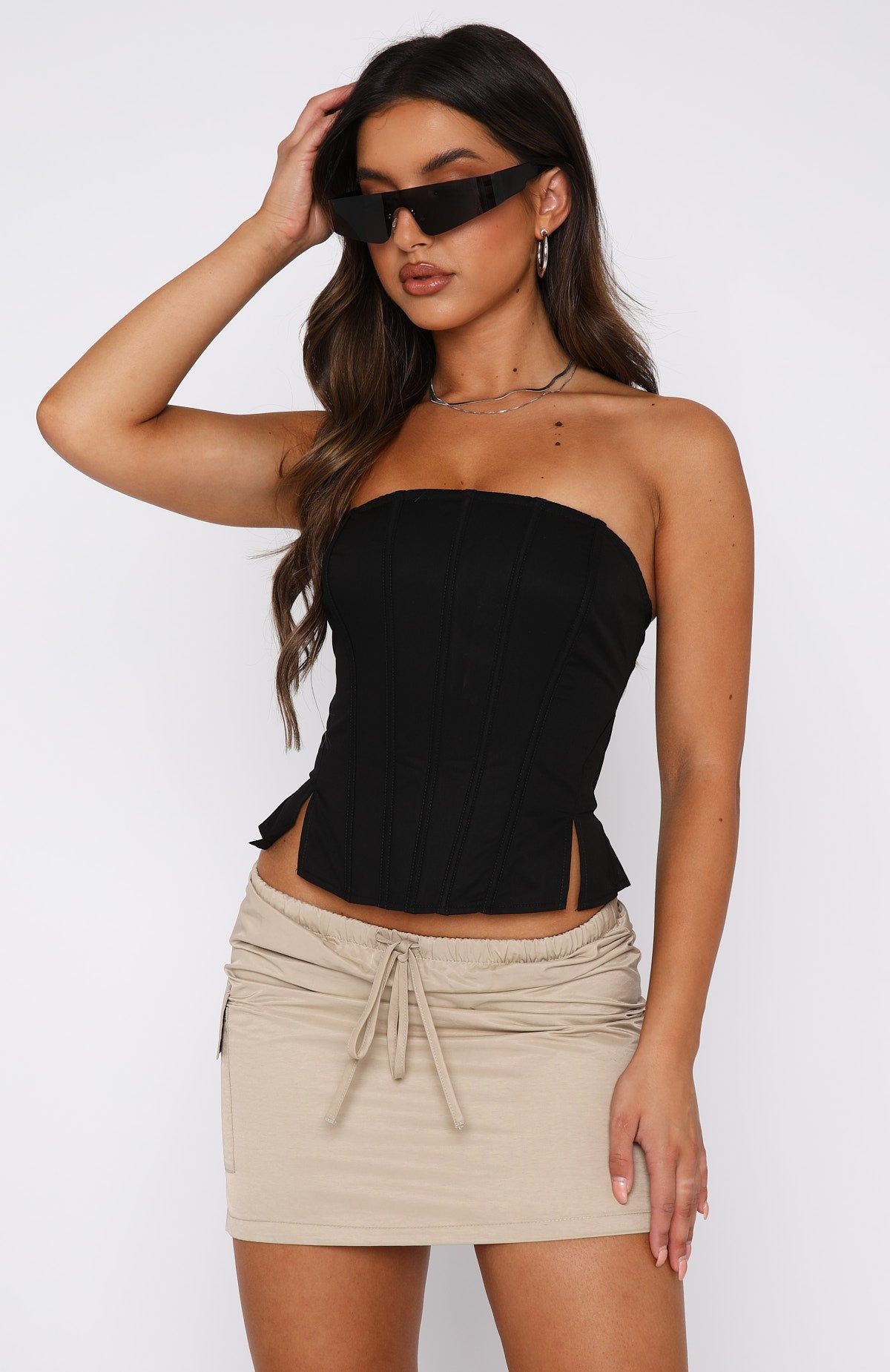 Getting It Cargo Mini Skirt Taupe sold by White Fox Boutique product image thumbnail 2