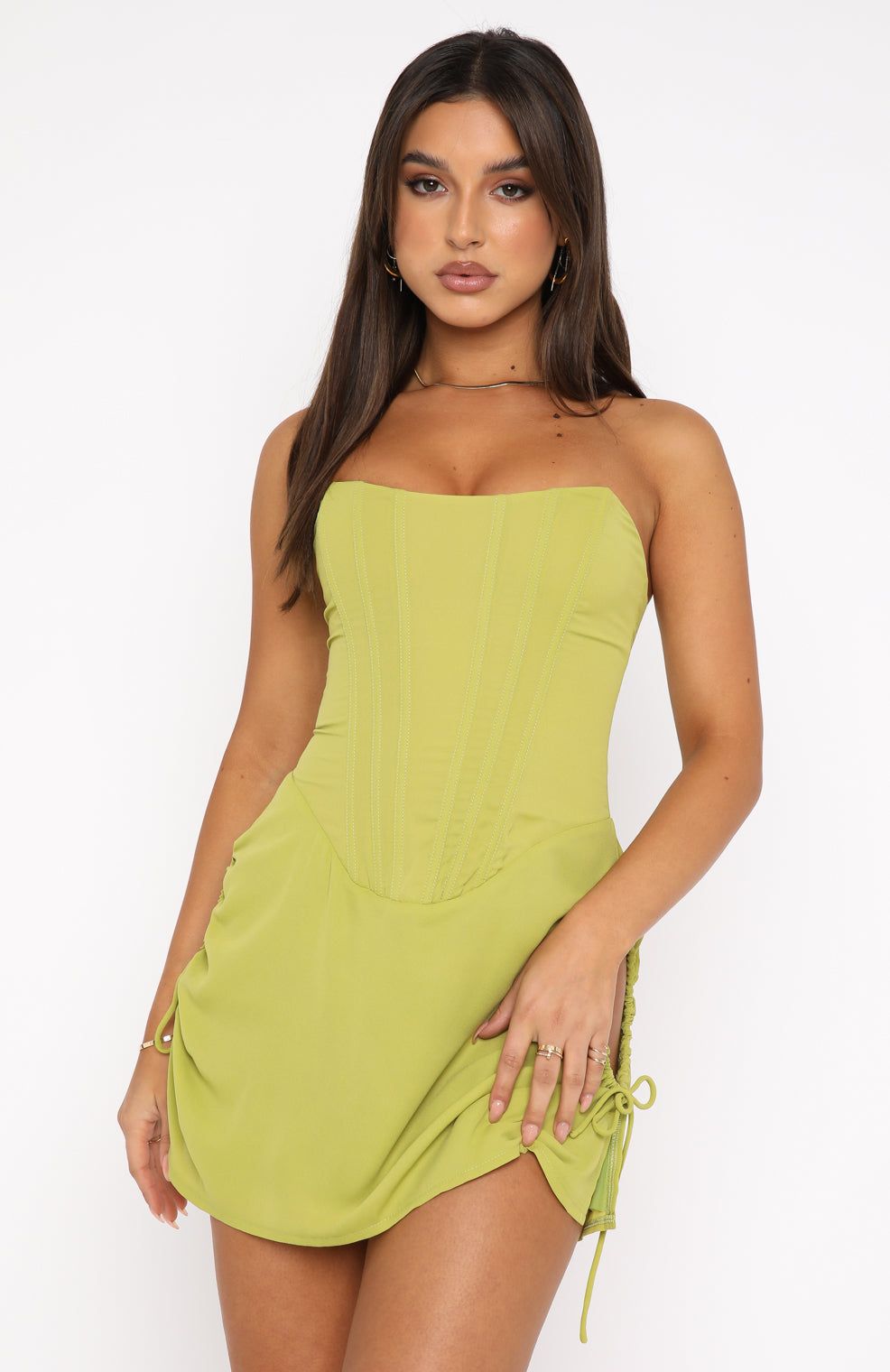 Take Me Back Mini Dress Matcha sold by White Fox Boutique product image thumbnail 2