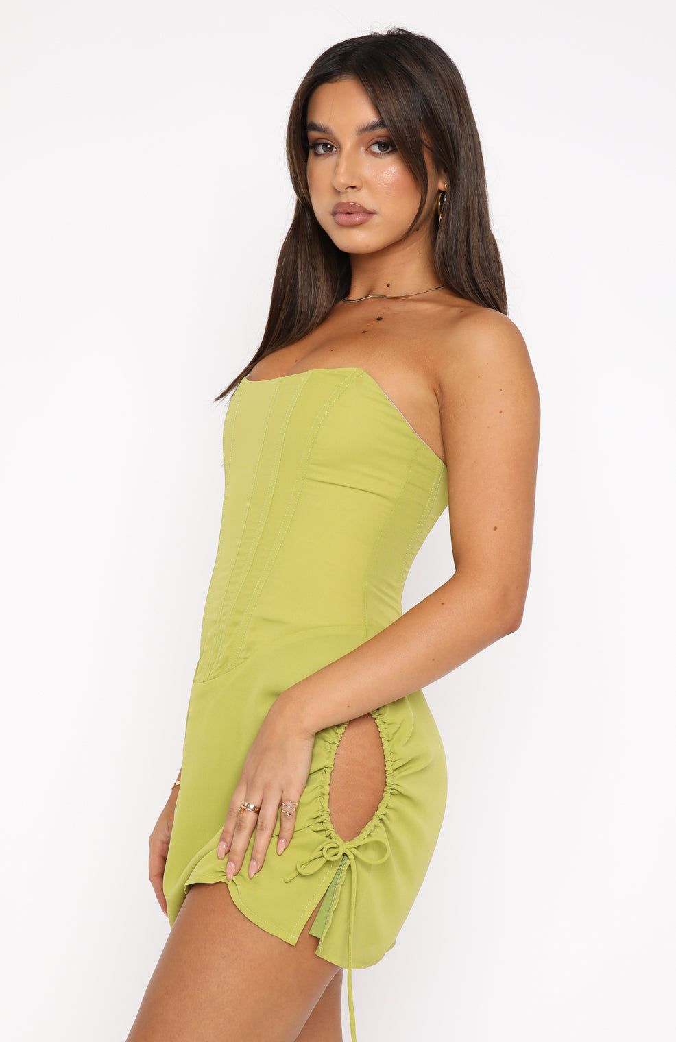 Take Me Back Mini Dress Matcha sold by White Fox Boutique product image thumbnail 3