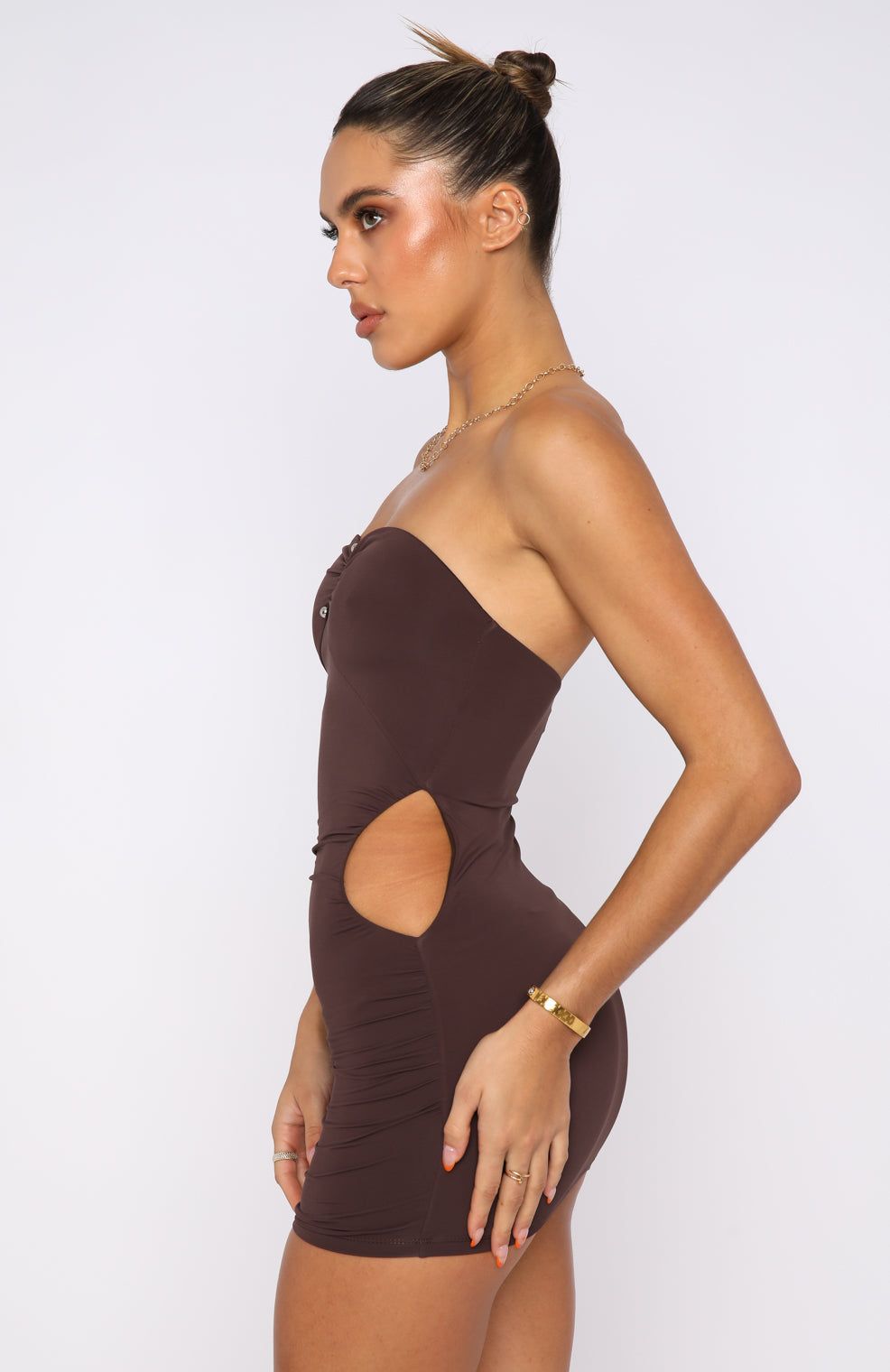 All For You Mini Dress Dark Chocolate sold by White Fox Boutique product image thumbnail 3
