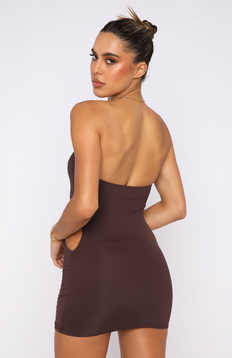 All For You Mini Dress Dark Chocolate sold by White Fox Boutique product image thumbnail 4