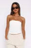 Stroke Of Luck Strapless Top White sold by White Fox Boutique