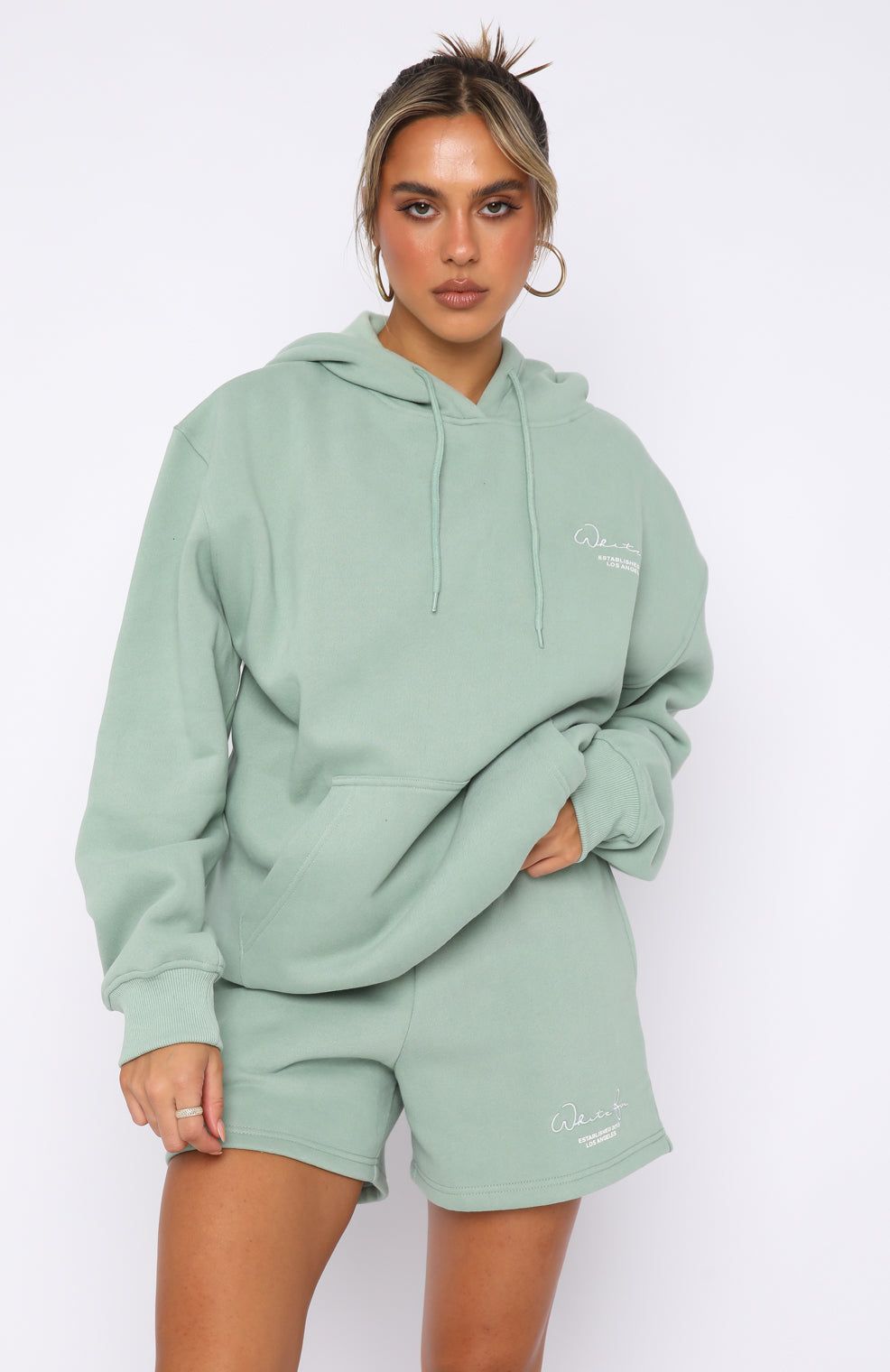 Set The Standard Hoodie Sage sold by White Fox Boutique product image thumbnail 2