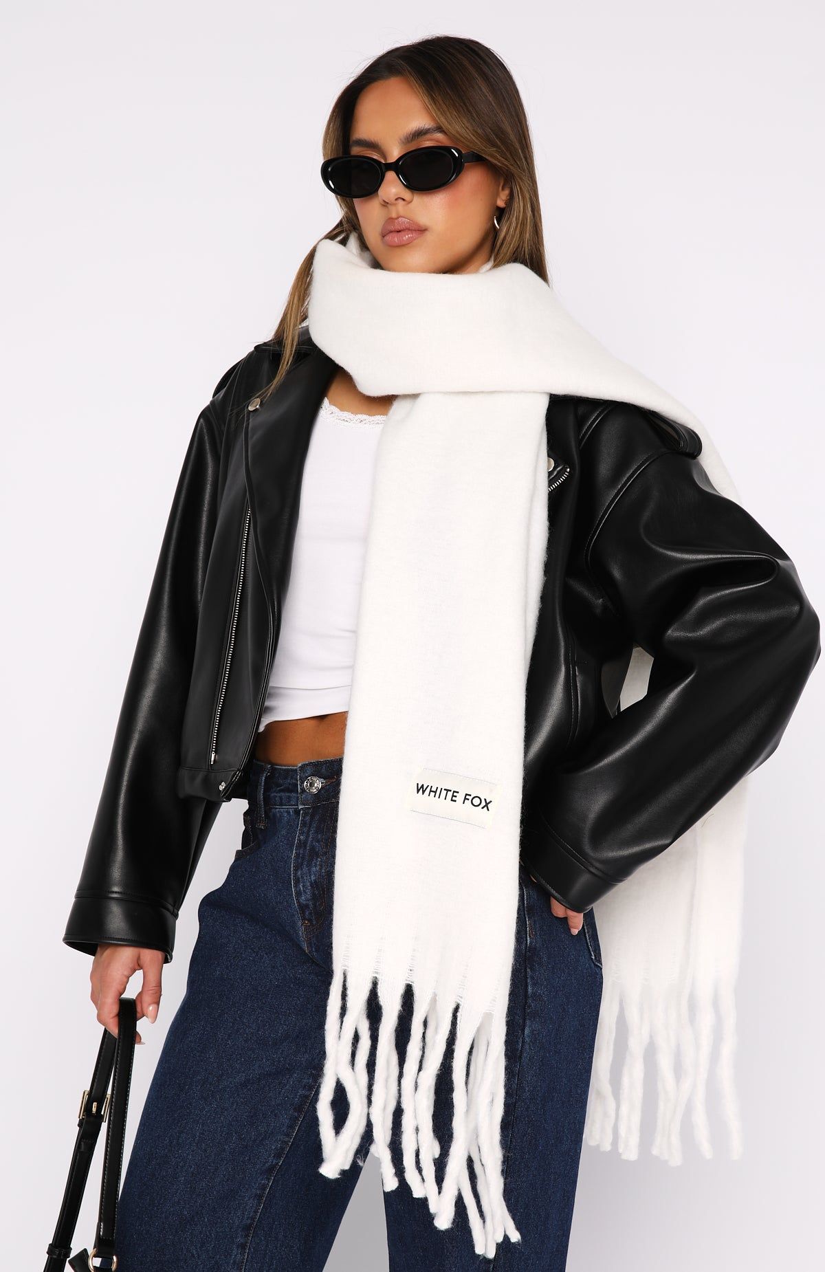 Winter Warmth Oversized Scarf White sold by White Fox Boutique product image thumbnail 3