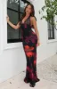 Beyond The Stars Maxi Dress Sangria Floral sold by White Fox Boutique