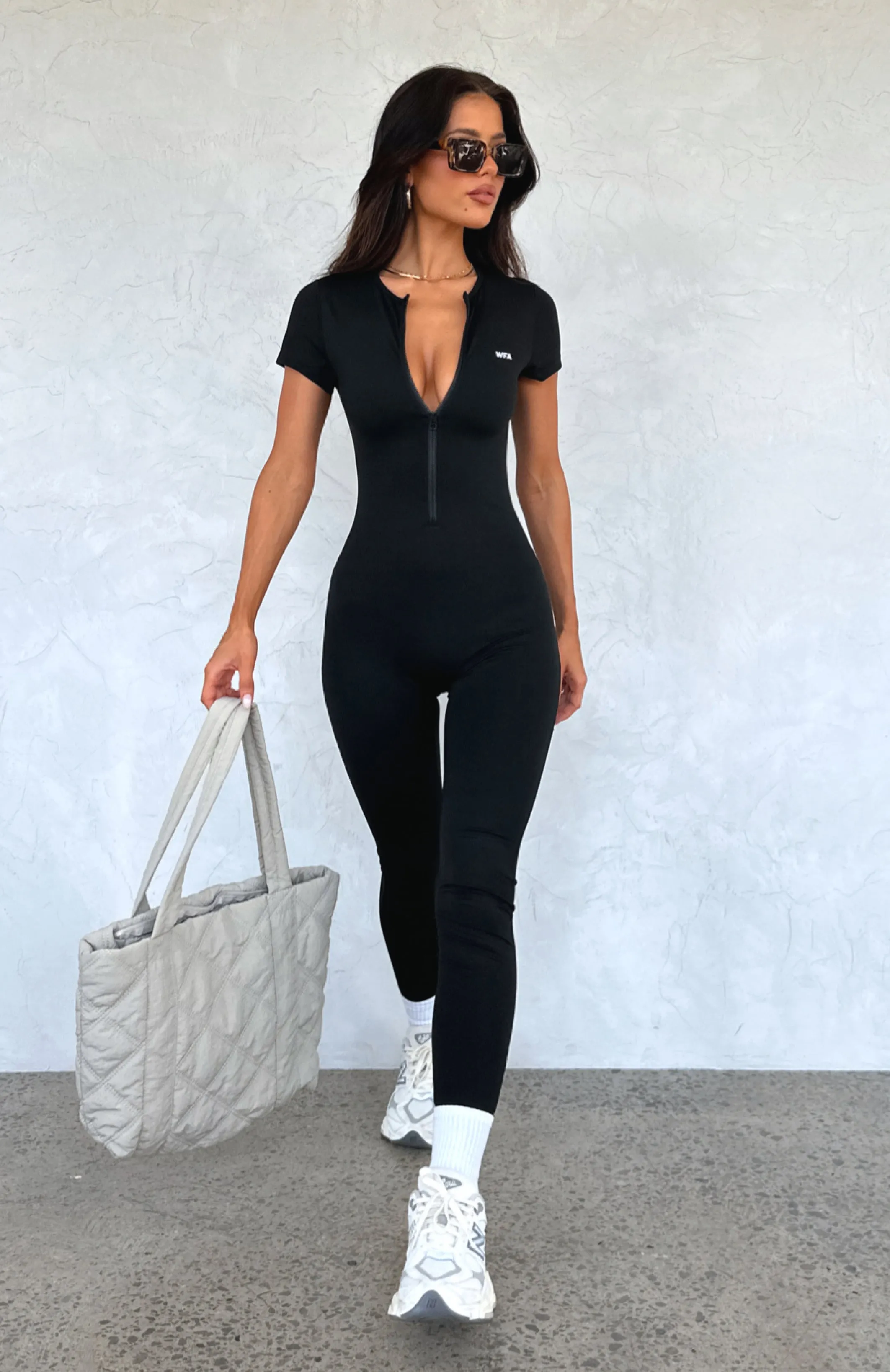 Work Hard Jumpsuit Black sold by White Fox Boutique product image thumbnail 5