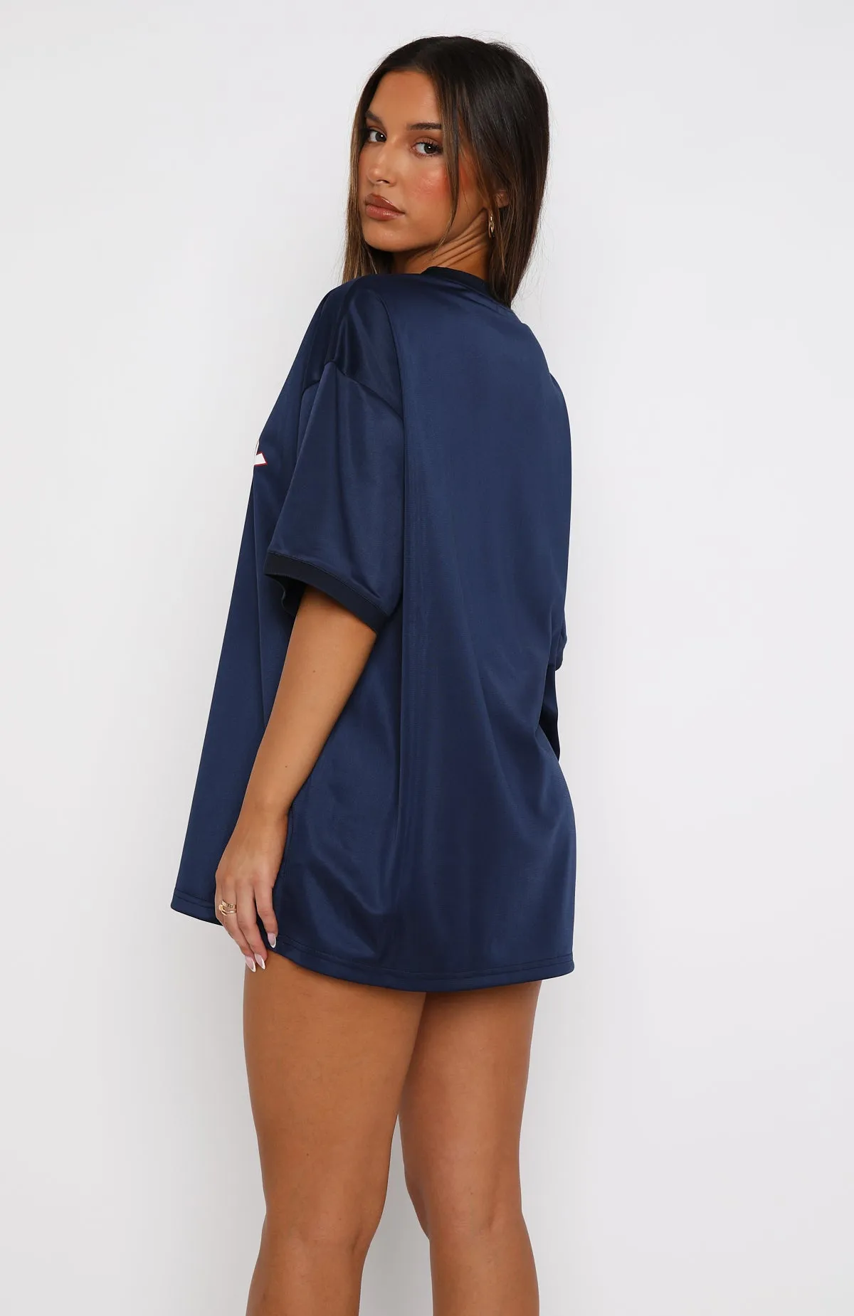 Just Get Along Oversized Jersey Navy sold by White Fox Boutique product image thumbnail 4