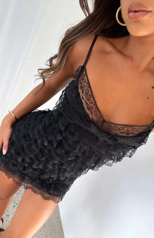 Sugar And Spice Lace Mini Dress Black sold by White Fox Boutique