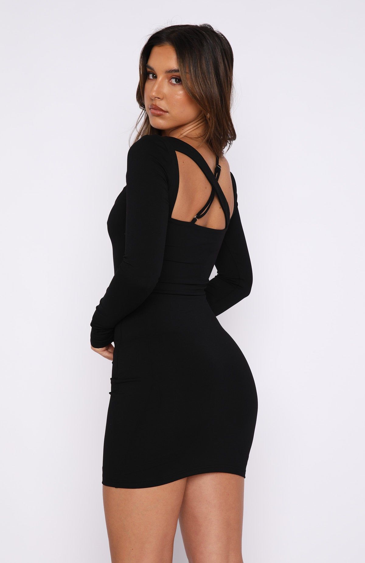 Taste Of Summer Long Sleeve Mini Dress Black sold by White Fox Boutique product image thumbnail 4