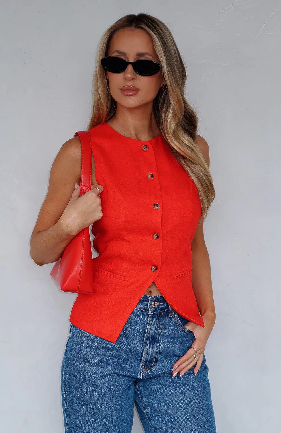 At The Races Vest Top Red sold by White Fox Boutique
