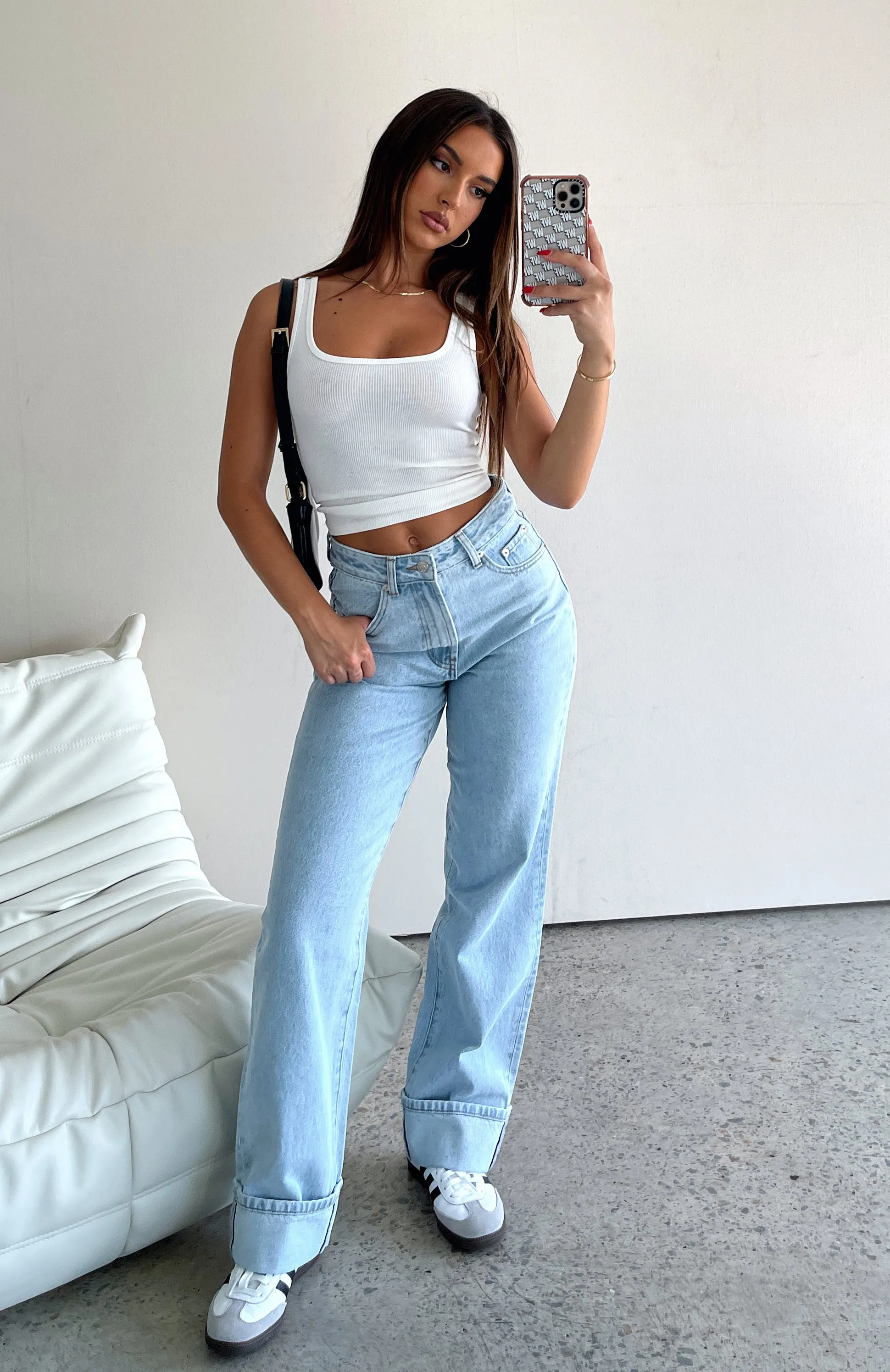 Blair High Rise Wide Leg Jeans Light Blue sold by White Fox Boutique product image thumbnail 5
