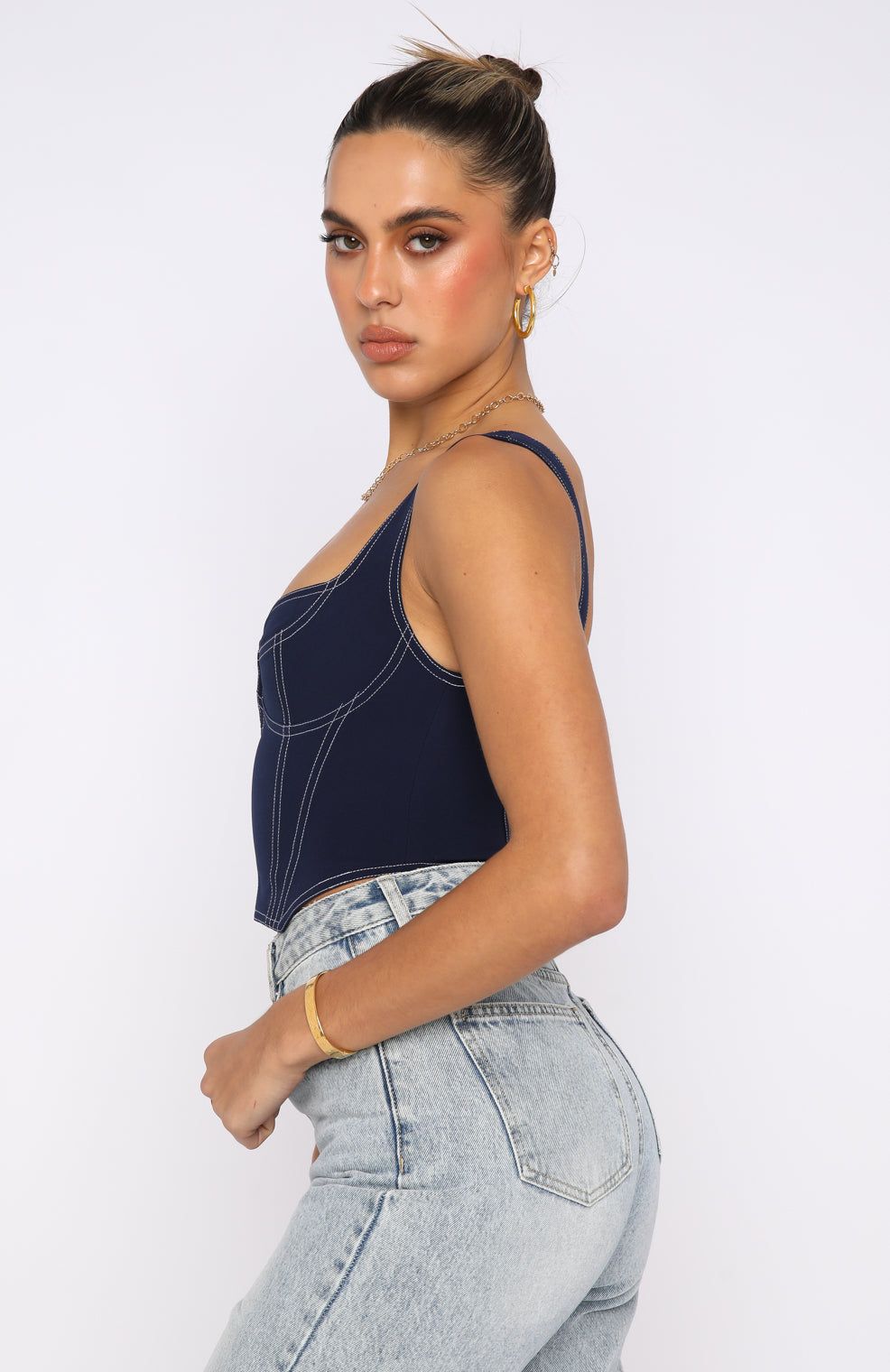 She's The One Bustier Navy sold by White Fox Boutique product image thumbnail 3