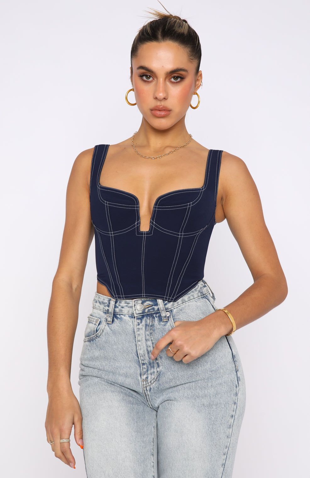 She's The One Bustier Navy sold by White Fox Boutique product image thumbnail 2