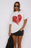 Love Burst Oversized Tee Grey Marle sold by White Fox Boutique