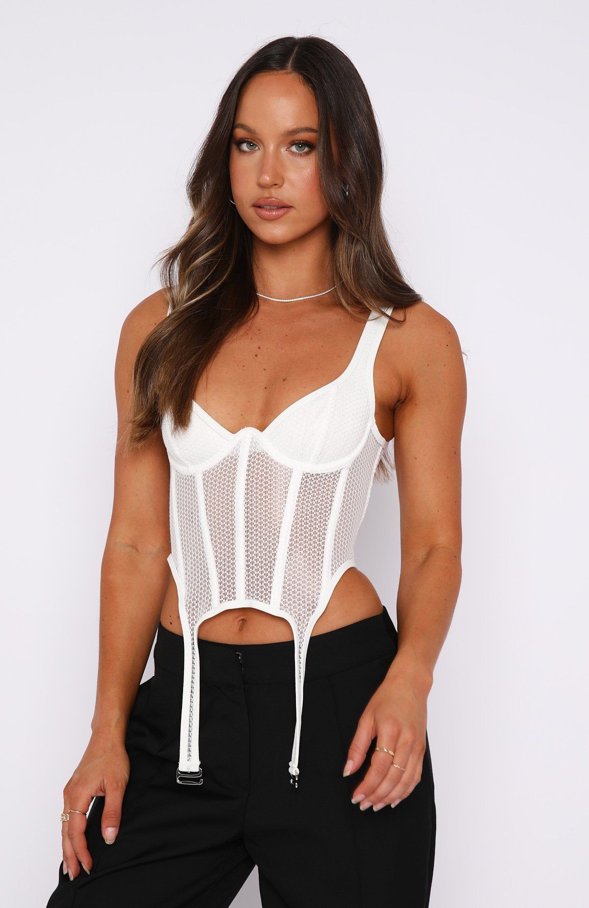 Enlighten Me Bustier White sold by White Fox Boutique product image thumbnail 2