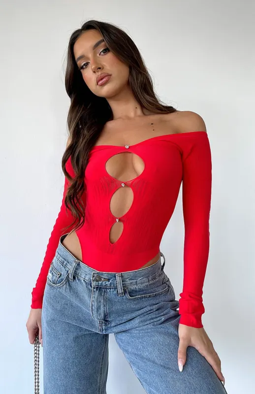None Of Your Concern Bodysuit Red sold by White Fox Boutique