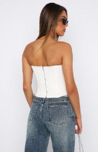 Feeling Blessed Bustier White sold by White Fox Boutique