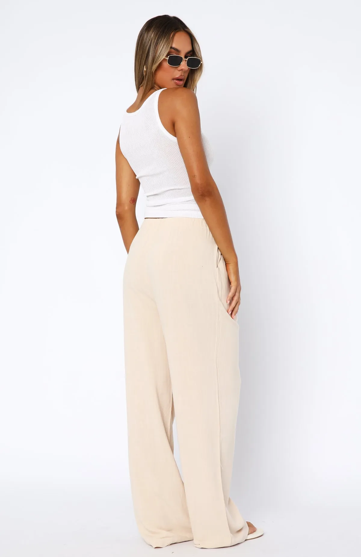 Live It Up Linen Pants Beige sold by White Fox Boutique product image thumbnail 4