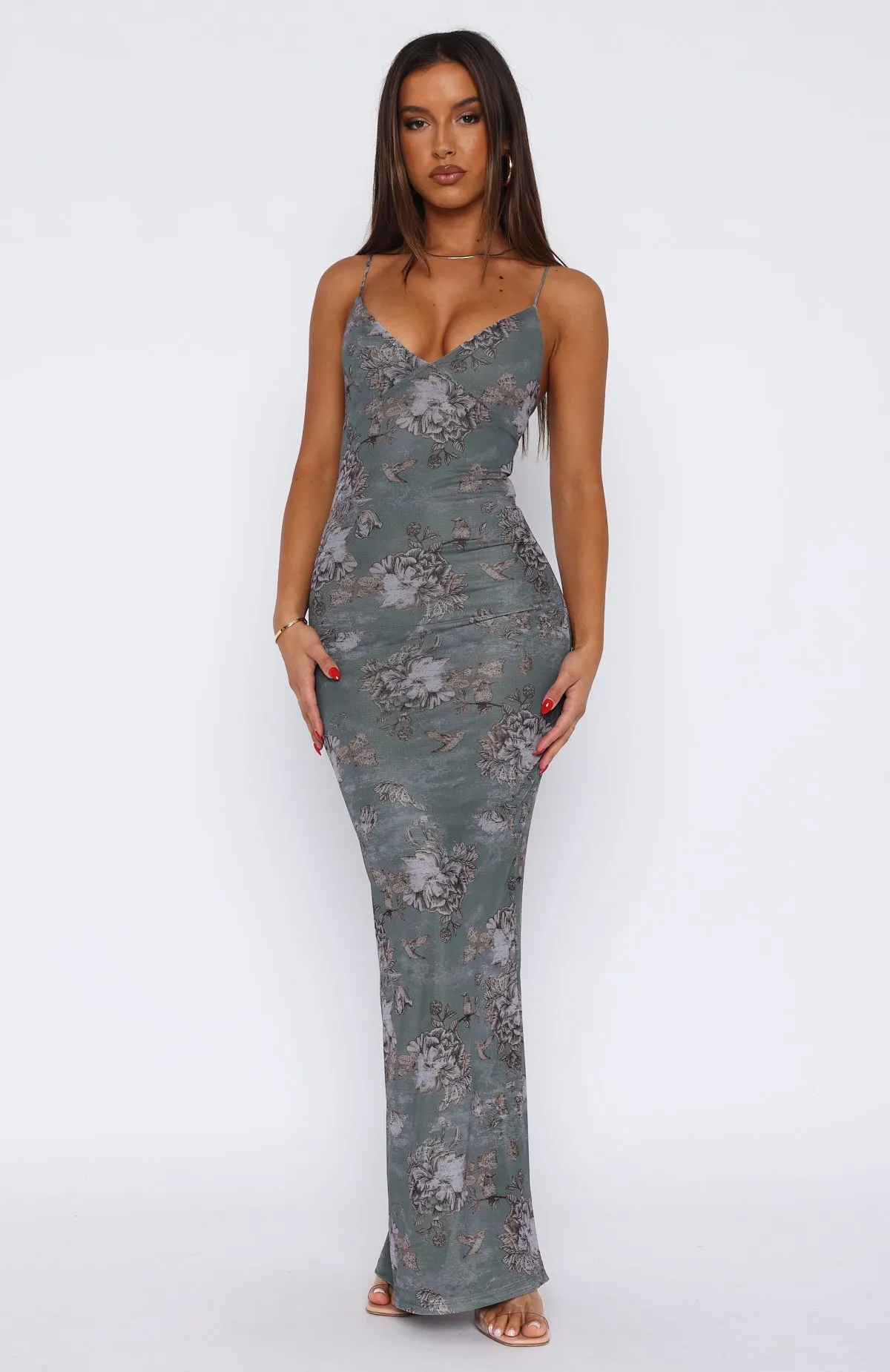 Don't Phone Me Maxi Dress Pistachio sold by White Fox Boutique product image thumbnail 2