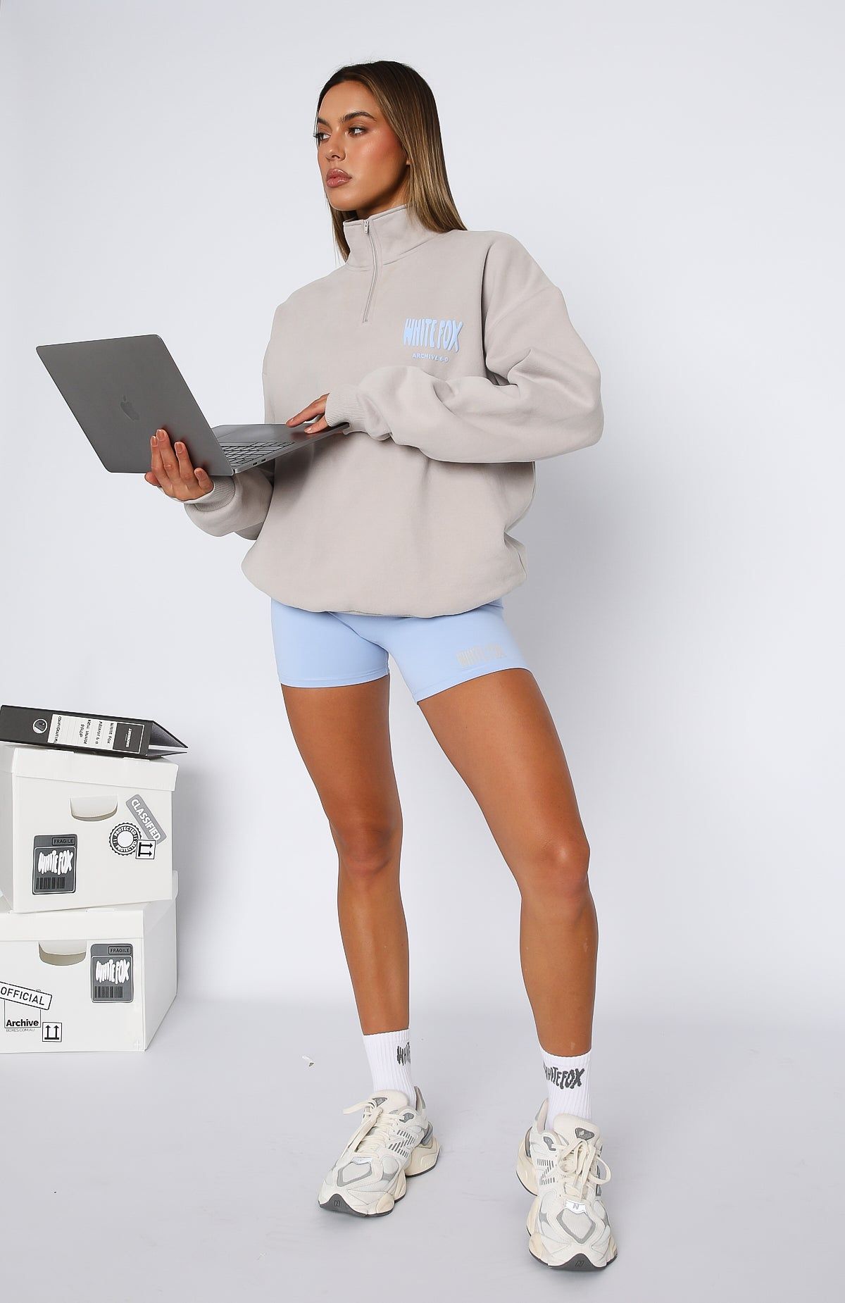 Archive 6.0 Zip Front Sweater Dove sold by White Fox Boutique product image thumbnail 5