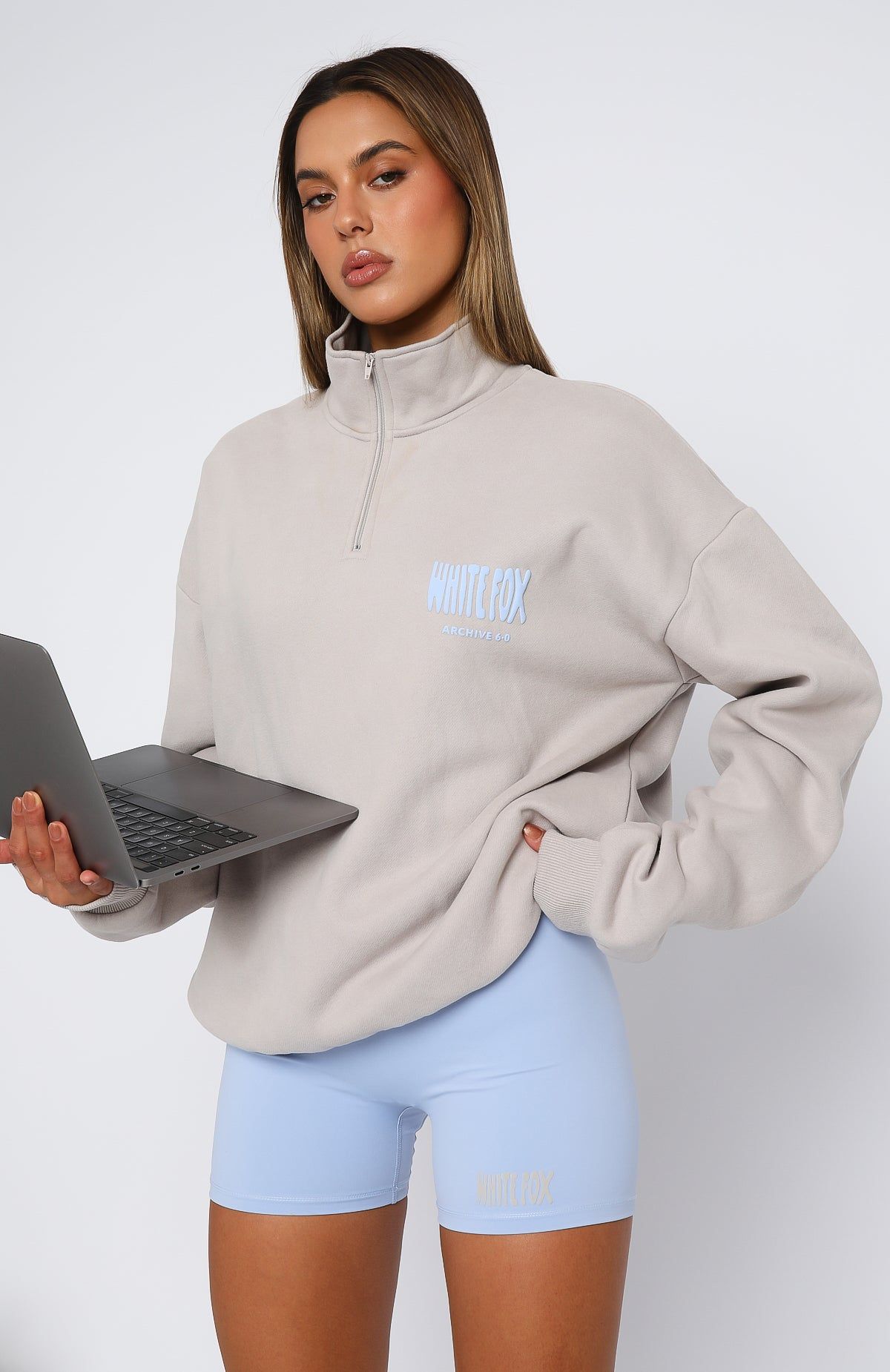 Archive 6.0 Zip Front Sweater Dove sold by White Fox Boutique product image thumbnail 2