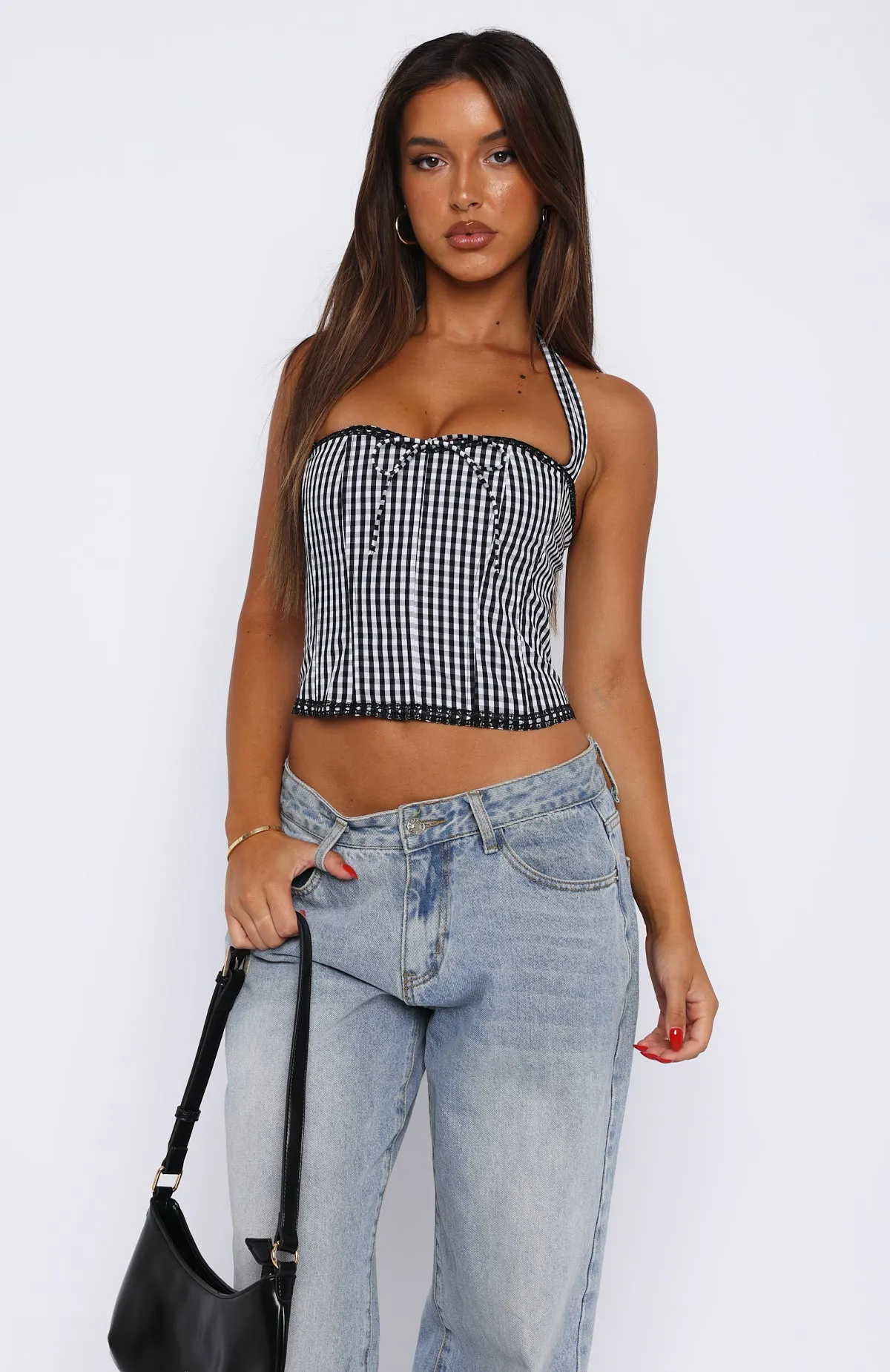 Have To Let Go Bustier Black Gingham sold by White Fox Boutique product image thumbnail 2