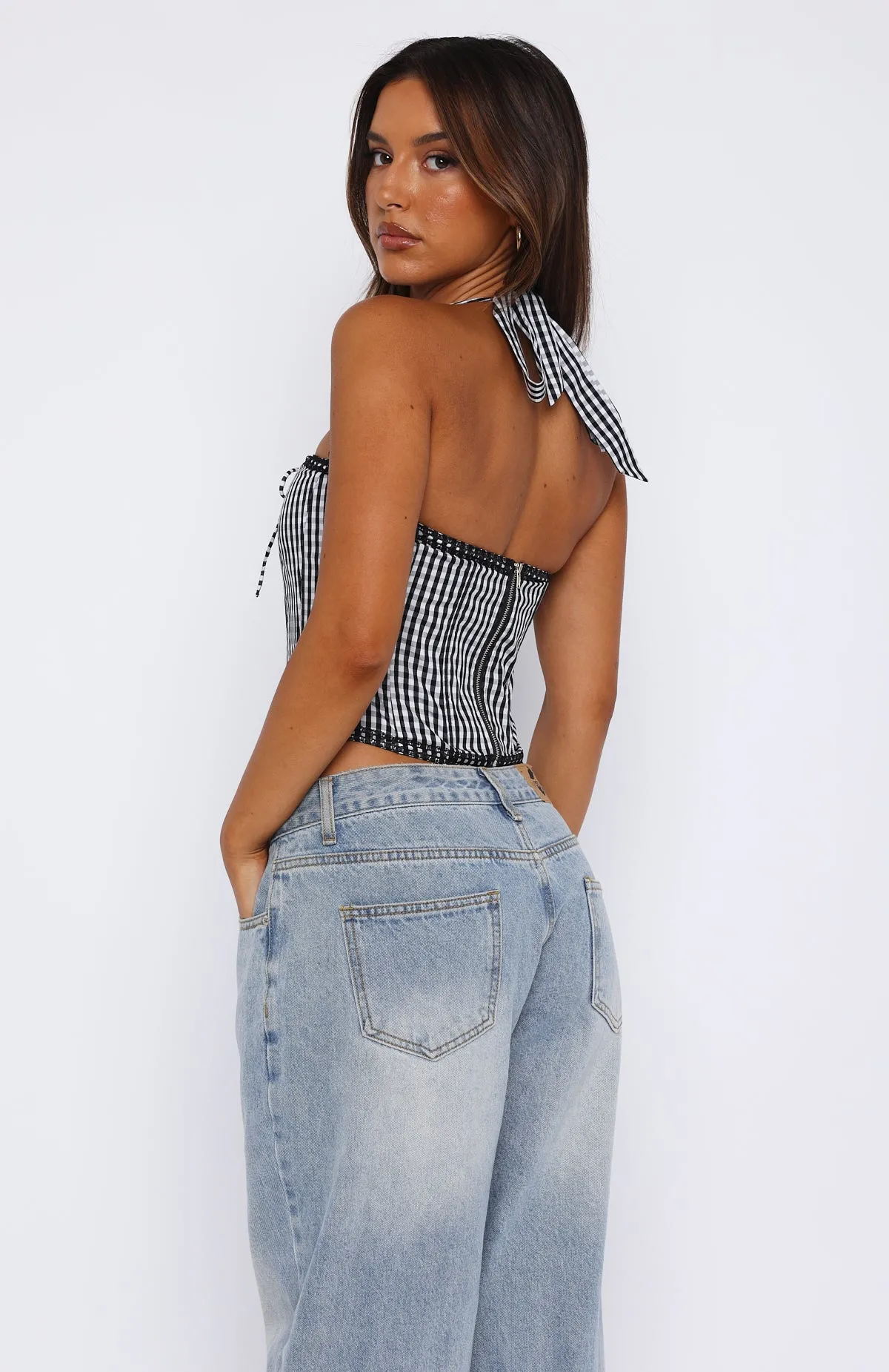 Have To Let Go Bustier Black Gingham sold by White Fox Boutique product image thumbnail 4