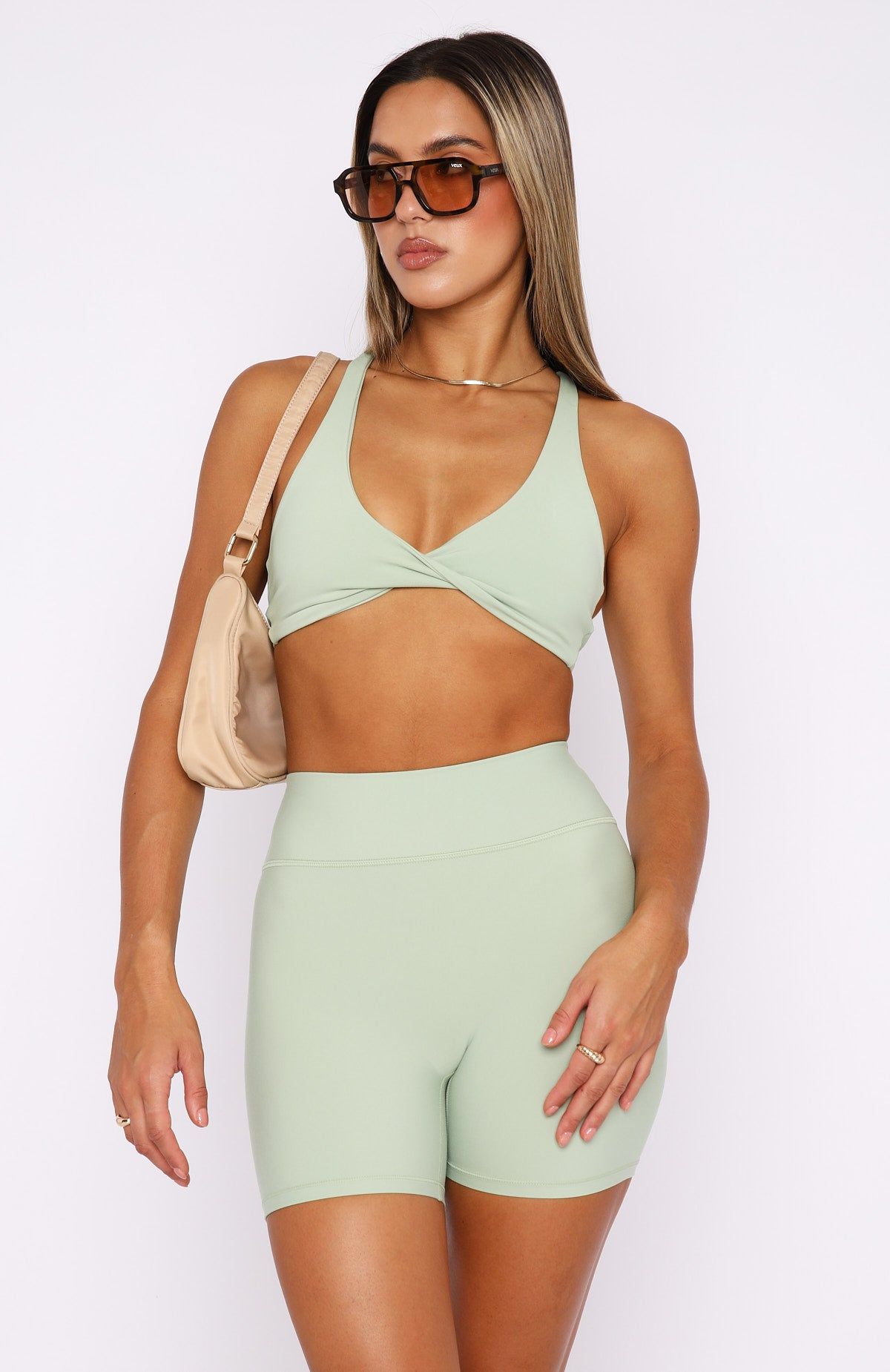 High Definition Sports Bra Sage sold by White Fox Boutique product image thumbnail 2