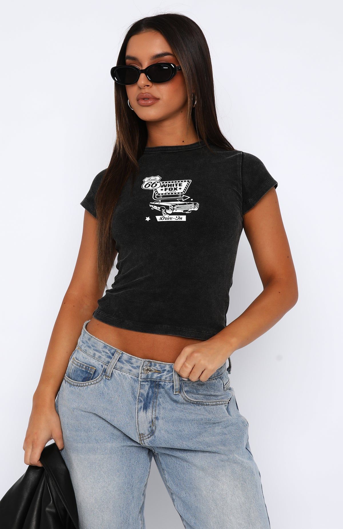 In Your City Baby Tee Black Wash sold by White Fox Boutique product image thumbnail 2