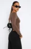 Bring It Down Long Sleeve Top Mocha sold by White Fox Boutique
