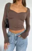 Bring It Down Long Sleeve Top Mocha sold by White Fox Boutique