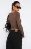 Bring It Down Long Sleeve Top Mocha sold by White Fox Boutique
