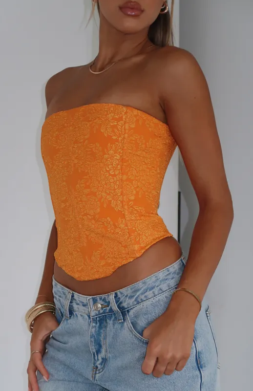 Can't Be Trusted Bustier Orange sold by White Fox Boutique