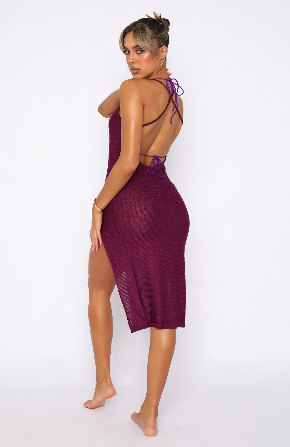 Hidden Secret Midi Dress Purple sold by White Fox Boutique product image thumbnail 4