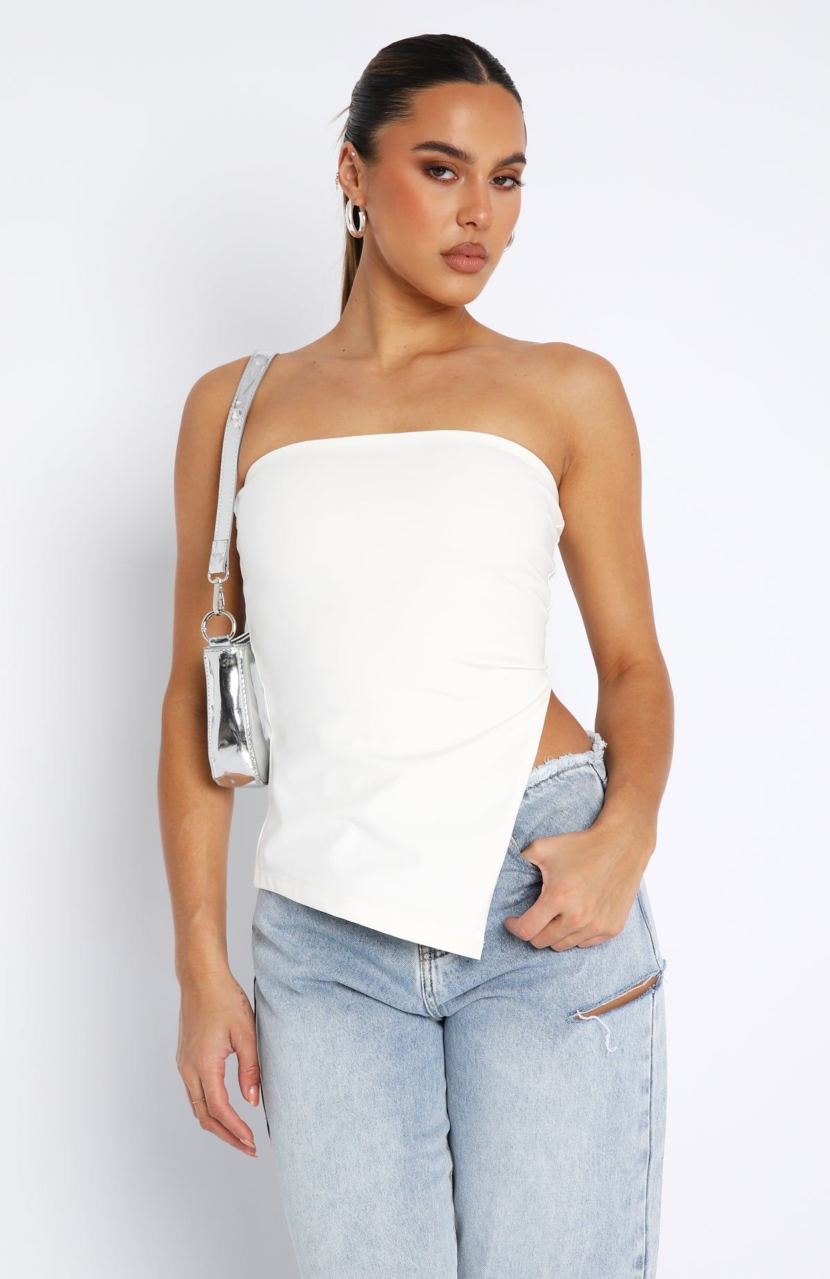 One More Night Strapless Top White sold by White Fox Boutique product image thumbnail 2