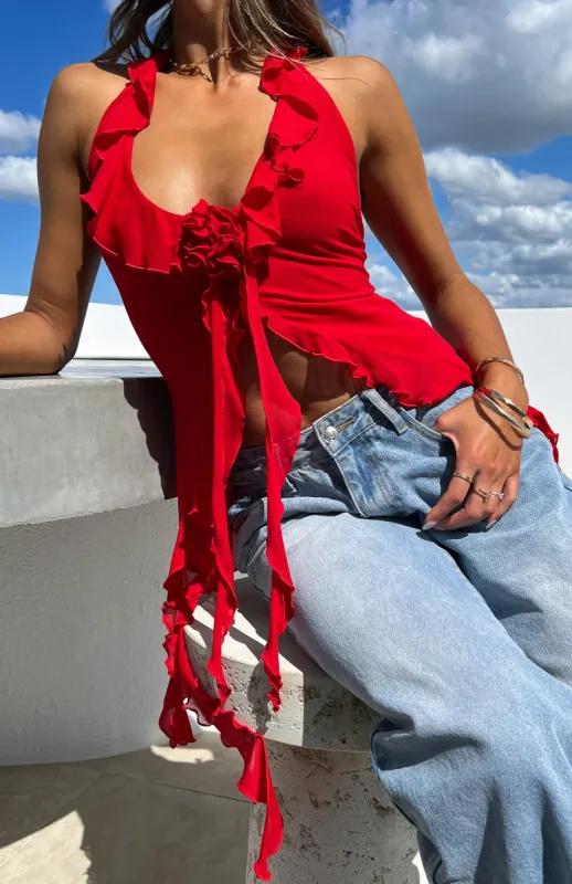 Spotlight Top Red sold by White Fox Boutique