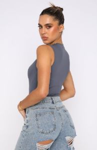 Keep You Around Bodysuit Slate sold by White Fox Boutique