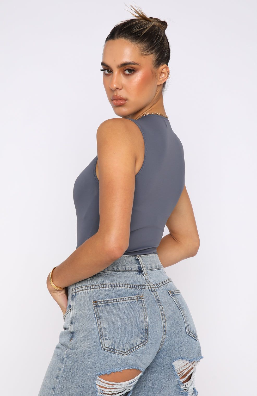 Keep You Around Bodysuit Slate sold by White Fox Boutique product image thumbnail 6