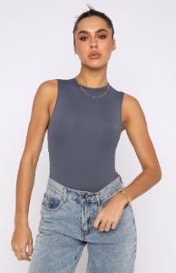 Keep You Around Bodysuit Slate sold by White Fox Boutique