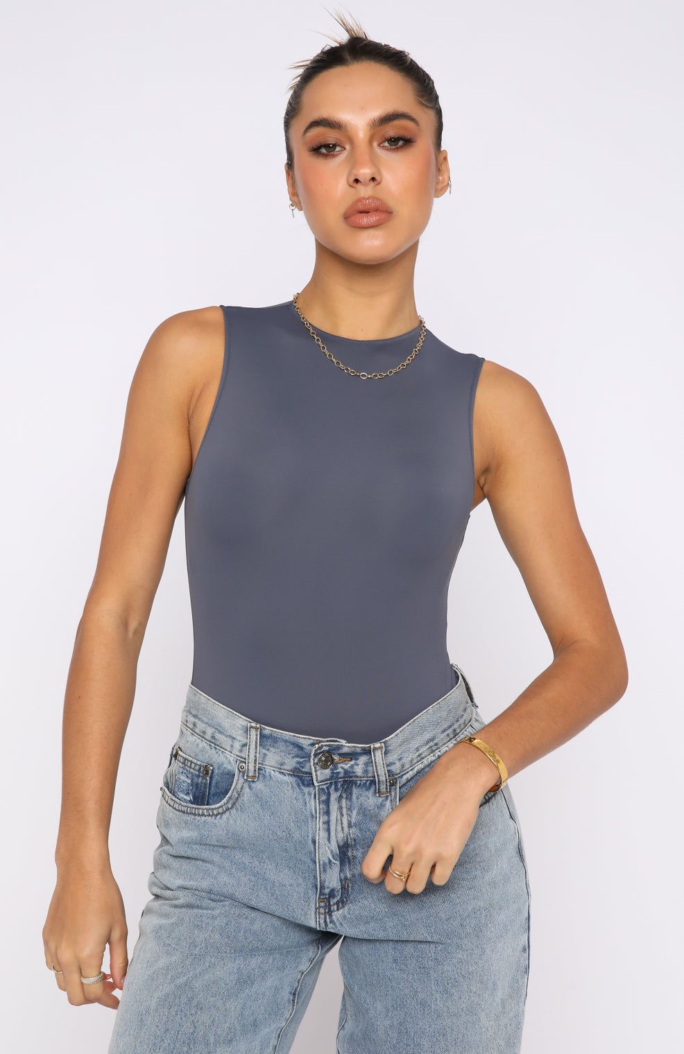 Keep You Around Bodysuit Slate sold by White Fox Boutique product image thumbnail 4