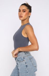 Keep You Around Bodysuit Slate sold by White Fox Boutique