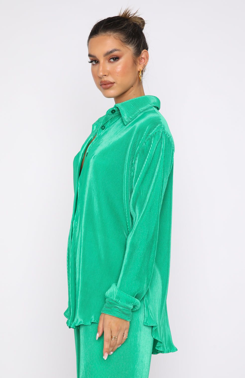 Destined For You Long Sleeve Shirt Green sold by White Fox Boutique product image thumbnail 4