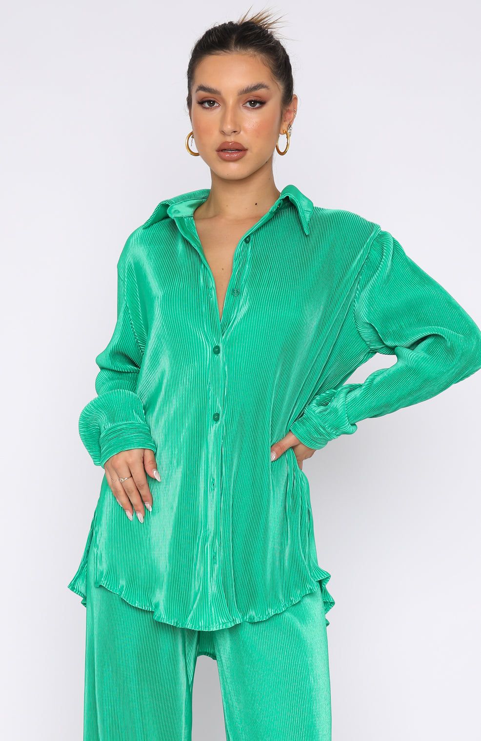 Destined For You Long Sleeve Shirt Green sold by White Fox Boutique product image thumbnail 3