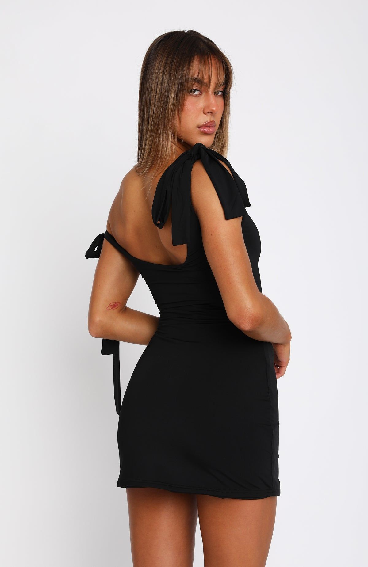Tie The Knot Mini Dress Black sold by White Fox Boutique product image thumbnail 4